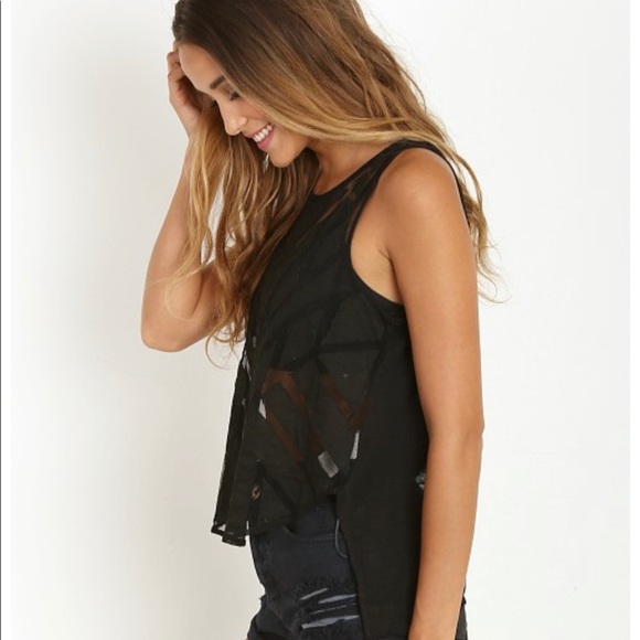 FREE PEOPLE black Ginger cutout tank - Picture 3 of 14